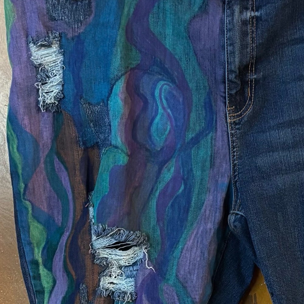 Judy Blue. Jeans.   Custom painted by me.  24w